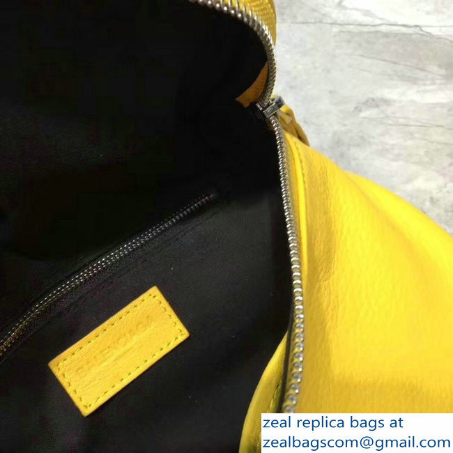 Balenciaga Logo Shoulder Bag Yellow with Canvas Strap 2019