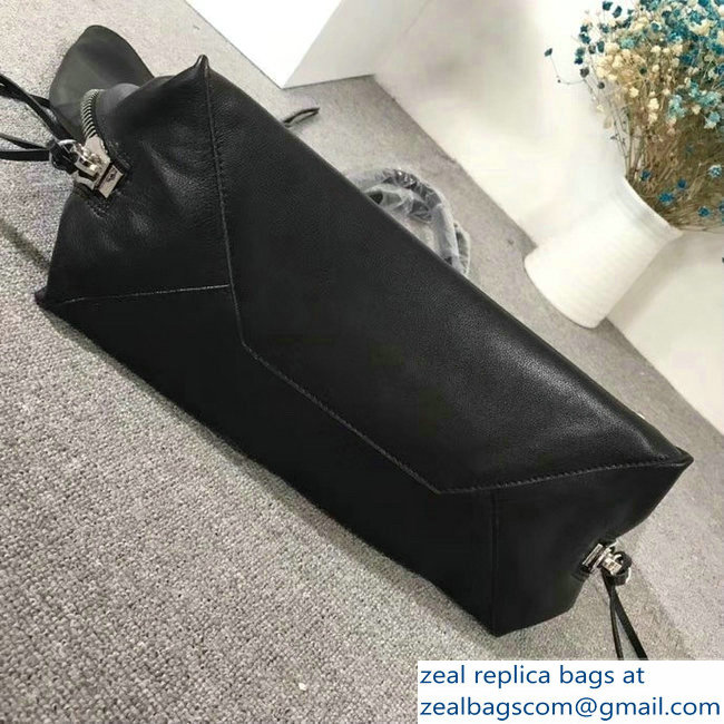 Balenciaga Medium A4 Papier Zip Around Bag Black