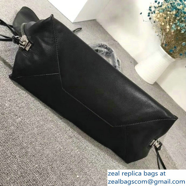 Balenciaga Medium A4 Papier Zip Around Bag Black - Click Image to Close