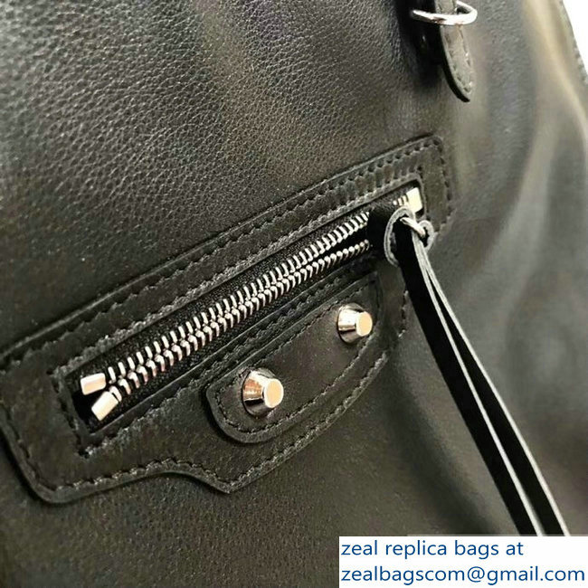 Balenciaga Medium A4 Papier Zip Around Bag Black