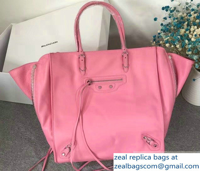Balenciaga Medium A4 Papier Zip Around Bag Pink - Click Image to Close