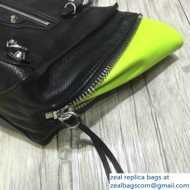 Balenciaga Mini A4 Papier Zip Around Bag Black/Yellow