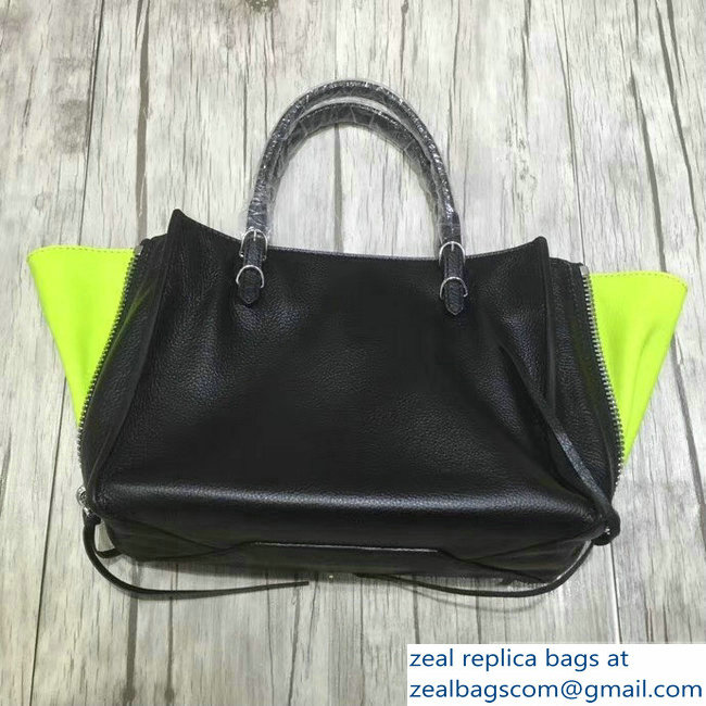 Balenciaga Mini A4 Papier Zip Around Bag Black/Yellow