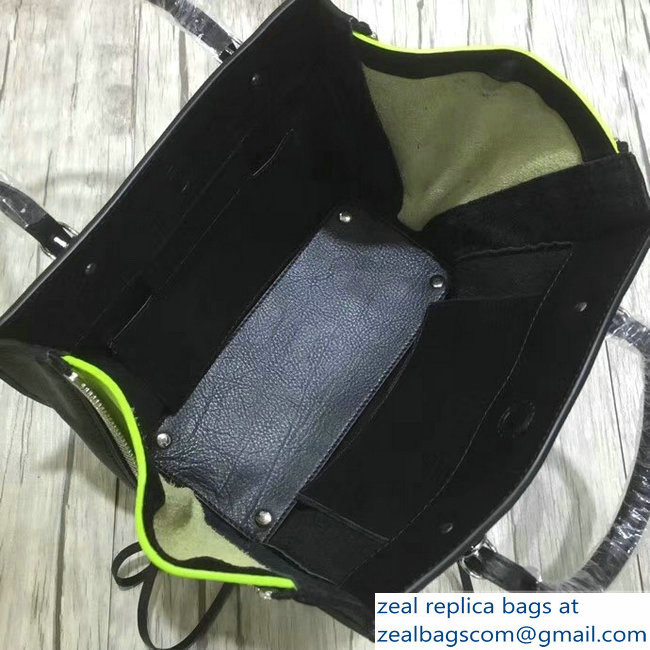 Balenciaga Mini A4 Papier Zip Around Bag Black/Yellow - Click Image to Close