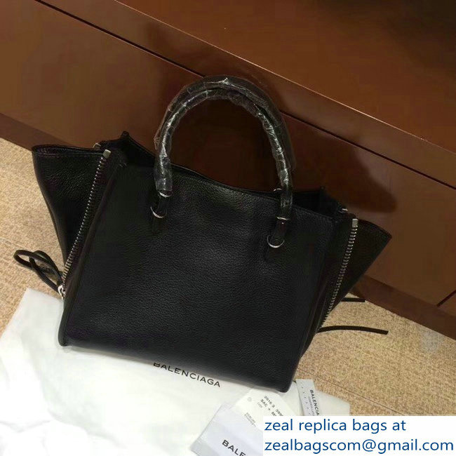 Balenciaga Mini A4 Papier Zip Around Bag Black