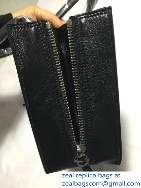 Balenciaga Mini A4 Papier Zip Around Bag Black