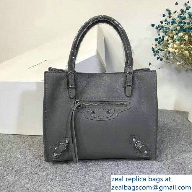 Balenciaga Mini A4 Papier Zip Around Bag Gray - Click Image to Close