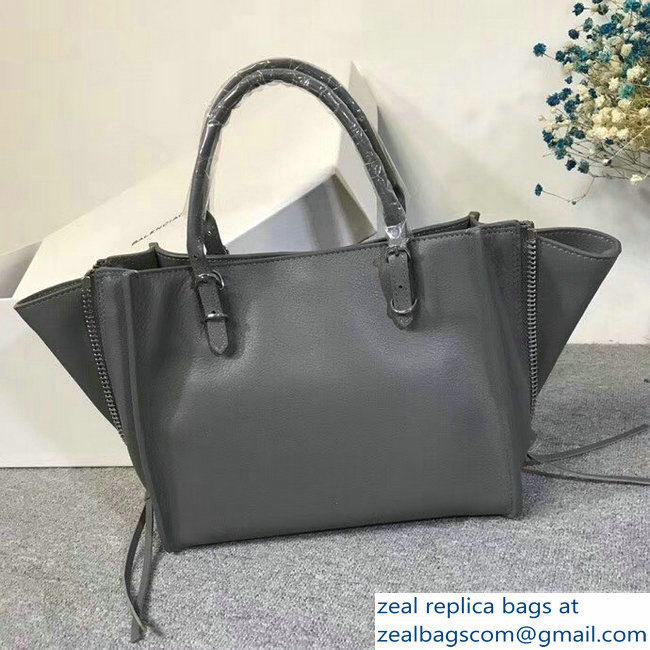 Balenciaga Mini A4 Papier Zip Around Bag Gray - Click Image to Close