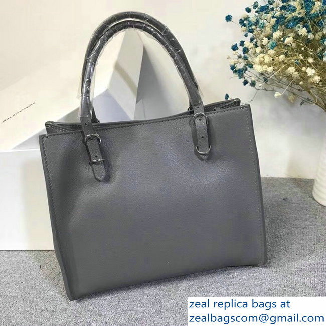 Balenciaga Mini A4 Papier Zip Around Bag Gray