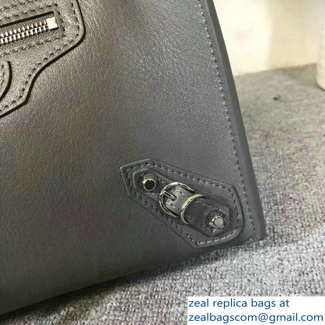 Balenciaga Mini A4 Papier Zip Around Bag Gray