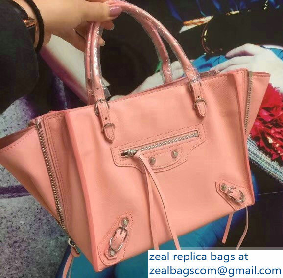 Balenciaga Mini A4 Papier Zip Around Bag Nude Pink