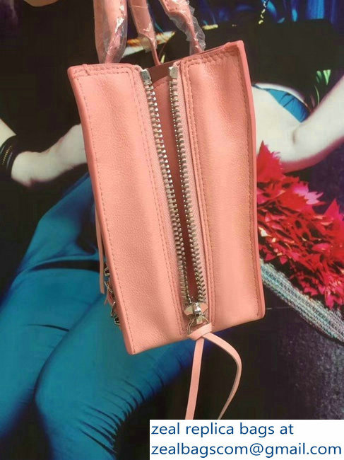 Balenciaga Mini A4 Papier Zip Around Bag Nude Pink