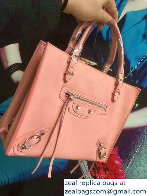 Balenciaga Mini A4 Papier Zip Around Bag Nude Pink