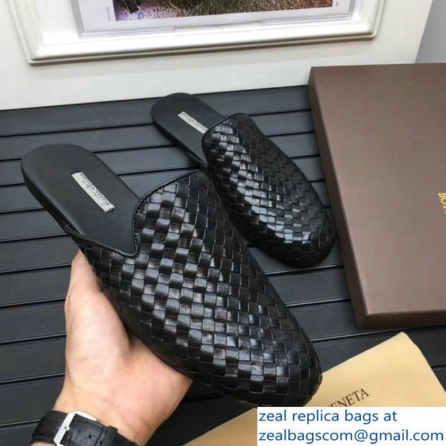 Bottega Veneta intrecciato men's slippers black - Click Image to Close