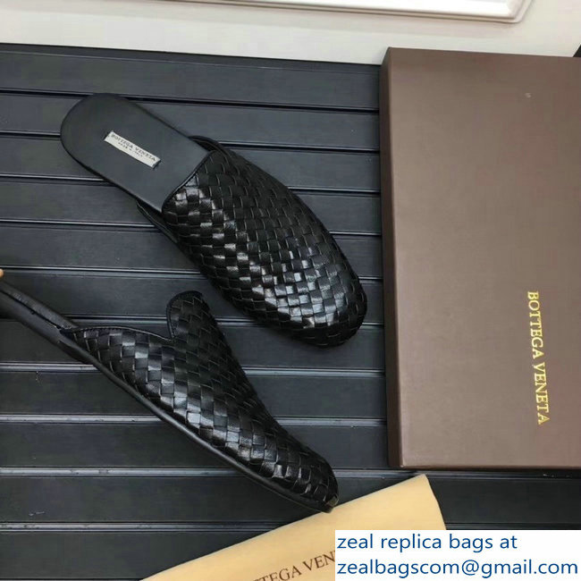 Bottega Veneta intrecciato men's slippers black - Click Image to Close
