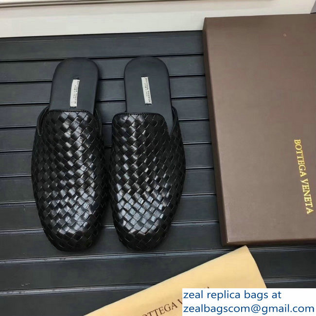 Bottega Veneta intrecciato men's slippers black - Click Image to Close