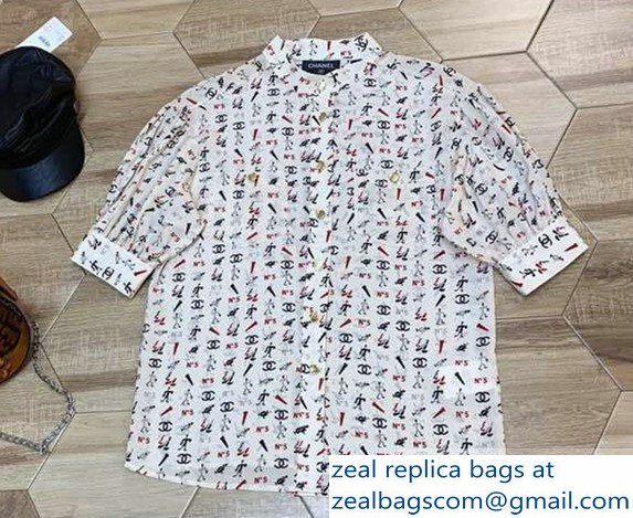 CHANEL SILK SHORT SLEEVE SHIRT 01