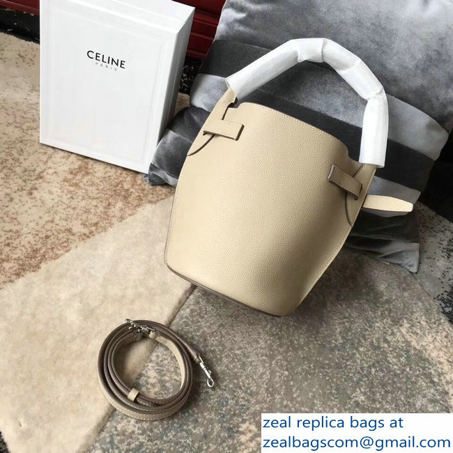 Celine Nano Big Bag Bucket Bag in Grained Calfskin 187243 Beige 2019 - Click Image to Close