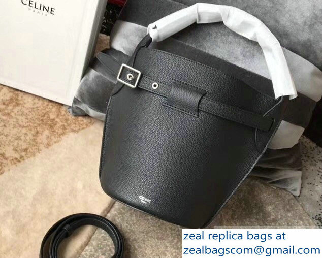 Celine Nano Big Bag Bucket Bag in Grained Calfskin 187243 Black 2019