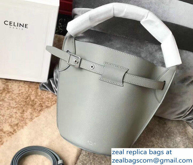 Celine Nano Big Bag Bucket Bag in Grained Calfskin 187243 Gray 2019