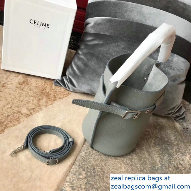 Celine Nano Big Bag Bucket Bag in Grained Calfskin 187243 Gray 2019