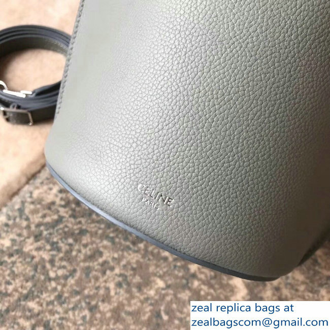 Celine Nano Big Bag Bucket Bag in Grained Calfskin 187243 Gray 2019 - Click Image to Close