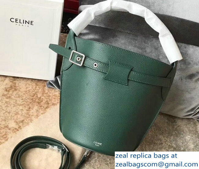 Celine Nano Big Bag Bucket Bag in Grained Calfskin 187243 Green 2019