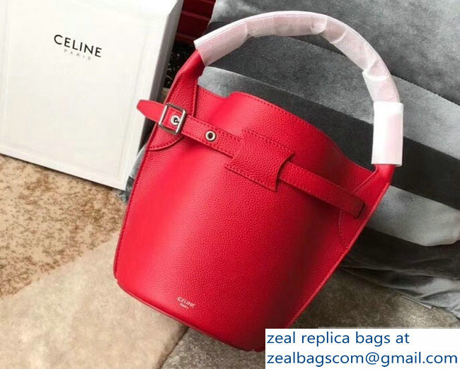 Celine Nano Big Bag Bucket Bag in Grained Calfskin 187243 Red 2019 - Click Image to Close