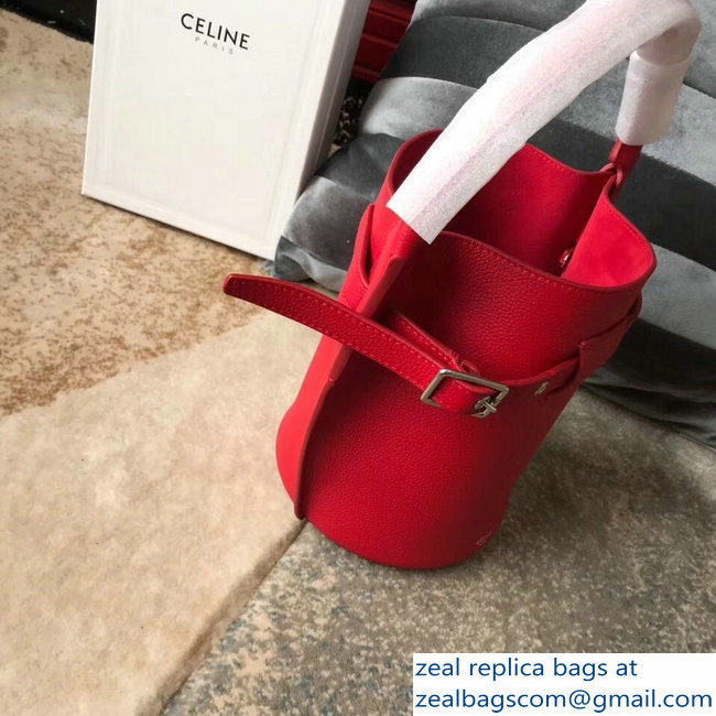 Celine Nano Big Bag Bucket Bag in Grained Calfskin 187243 Red 2019