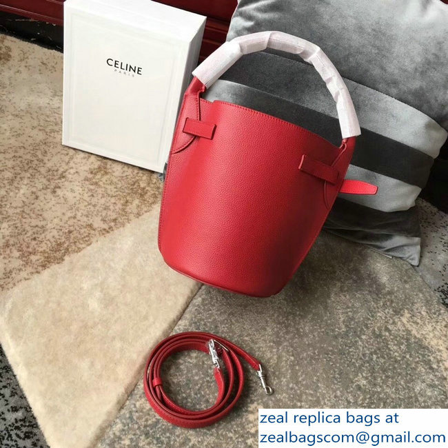 Celine Nano Big Bag Bucket Bag in Grained Calfskin 187243 Red 2019 - Click Image to Close
