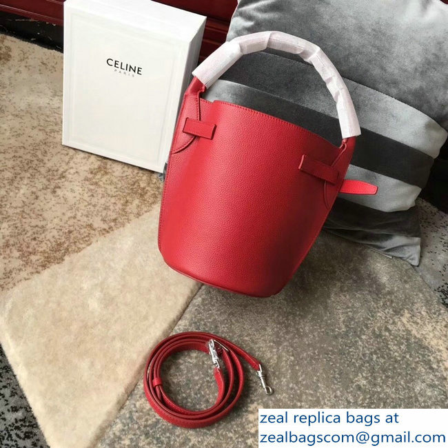 Celine Nano Big Bag Bucket Bag in Grained Calfskin 187243 Red 2019