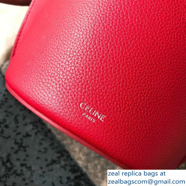 Celine Nano Big Bag Bucket Bag in Grained Calfskin 187243 Red 2019 - Click Image to Close