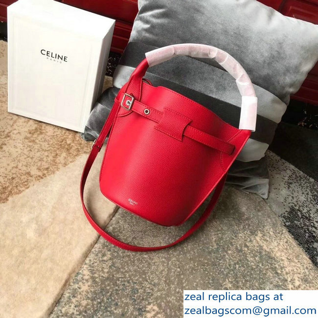 Celine Nano Big Bag Bucket Bag in Grained Calfskin 187243 Red 2019