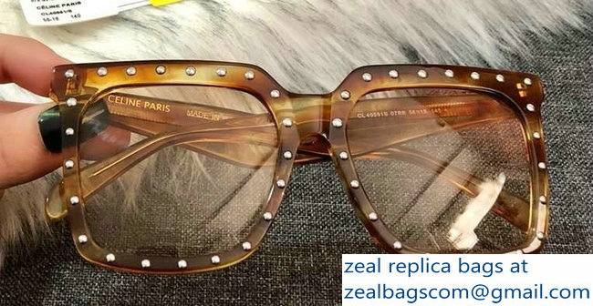 Celine Oversized Sunglasses With Metallic Studded Acetate Frames 03 2019