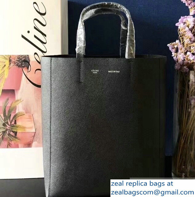 Celine Small Cabas Shopping Bag in Grained Calfskin 189813 Black 2019 - Click Image to Close