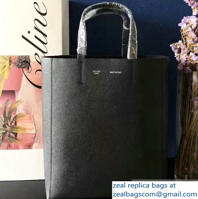 Celine Small Cabas Shopping Bag in Grained Calfskin 189813 Black 2019