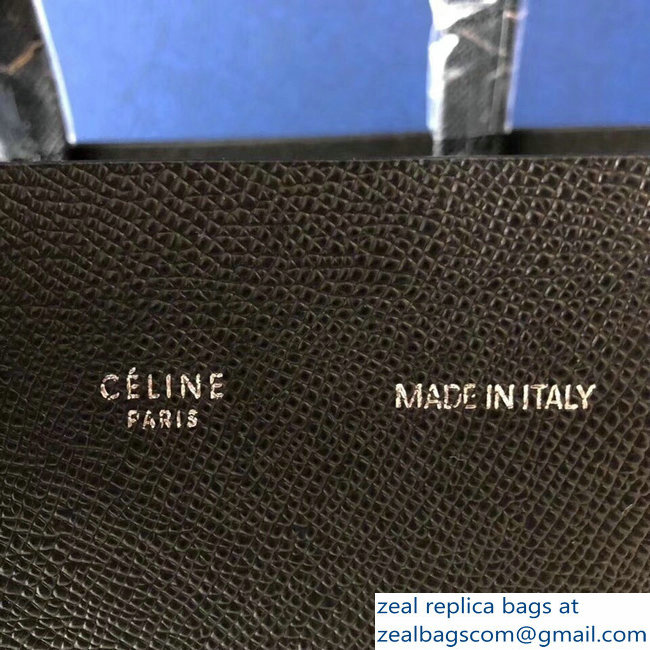 Celine Small Cabas Shopping Bag in Grained Calfskin 189813 Black 2019 - Click Image to Close