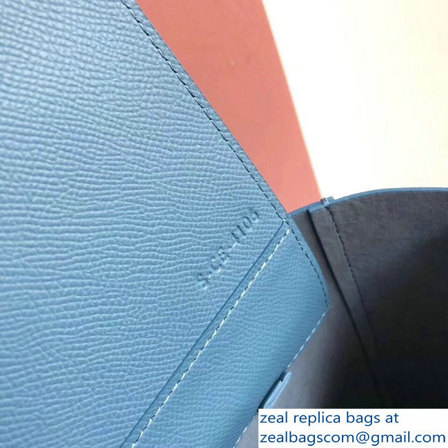 Celine Small Cabas Shopping Bag in Grained Calfskin 189813 Denim Blue/Black 2019
