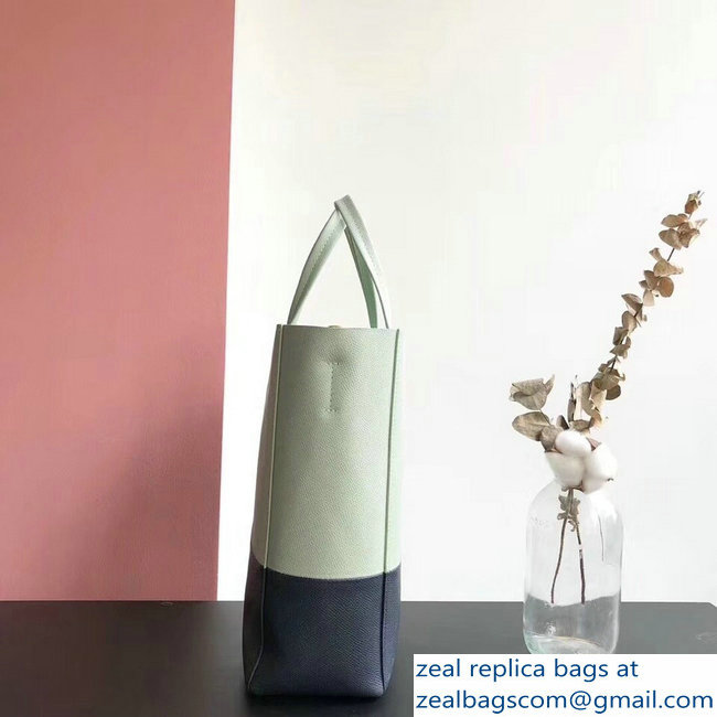 Celine Small Cabas Shopping Bag in Grained Calfskin 189813 Pale Green/Black 2019 - Click Image to Close