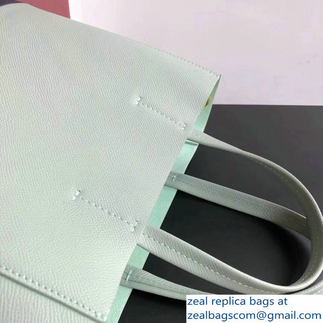 Celine Small Cabas Shopping Bag in Grained Calfskin 189813 Pale Green/Black 2019 - Click Image to Close