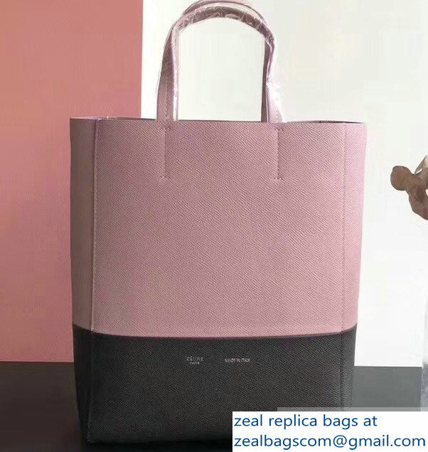 Celine Small Cabas Shopping Bag in Grained Calfskin 189813 Pink/Black 2019 - Click Image to Close