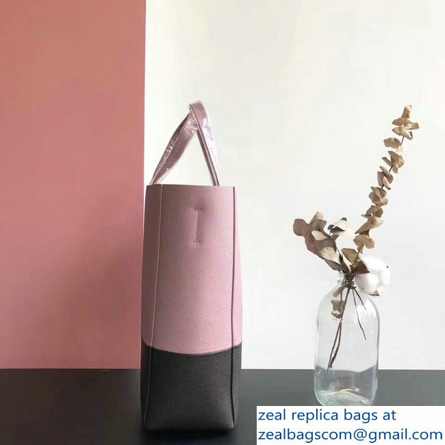 Celine Small Cabas Shopping Bag in Grained Calfskin 189813 Pink/Black 2019 - Click Image to Close