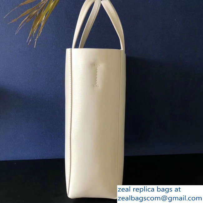 Celine Small Cabas Shopping Bag in Grained Calfskin 189813 White 2019