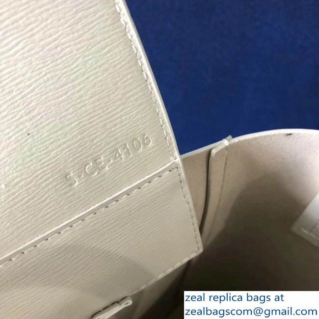 Celine Small Cabas Shopping Bag in Grained Calfskin 189813 White 2019