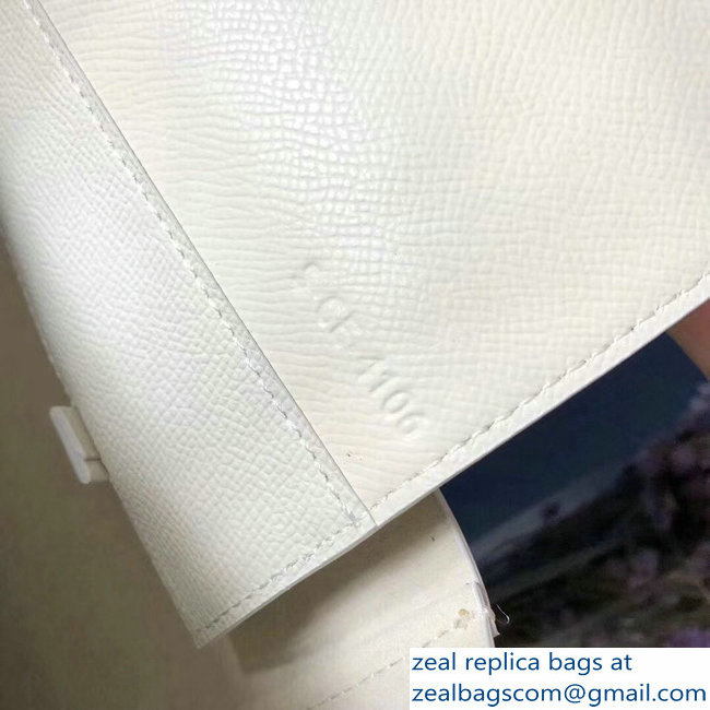 Celine Small Cabas Shopping Bag in Grained Calfskin 189813 White/Green Blue 2019