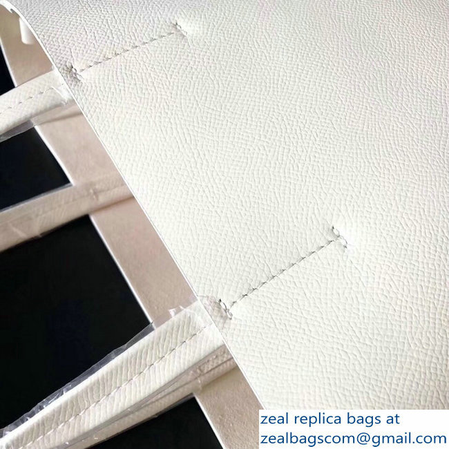 Celine Small Cabas Shopping Bag in Grained Calfskin 189813 White/Green Blue 2019