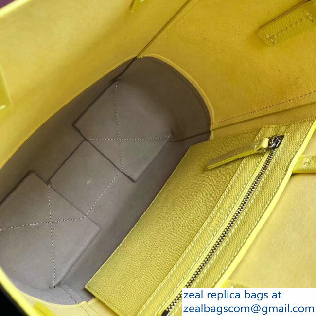 Celine Small Cabas Shopping Bag in Grained Calfskin 189813 Yellow/Etoupe 2019 - Click Image to Close