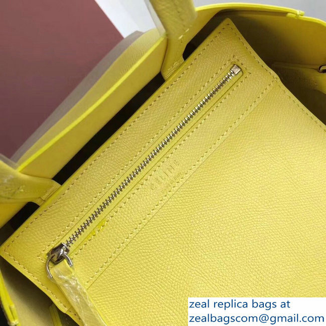 Celine Small Cabas Shopping Bag in Grained Calfskin 189813 Yellow/Etoupe 2019 - Click Image to Close