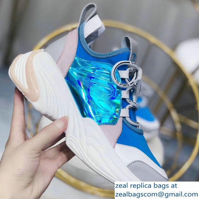 Chanel CC Logo Multicolor Sneakers Blue 2019