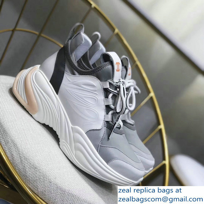 Chanel CC Logo Multicolor Sneakers Gray 2019
